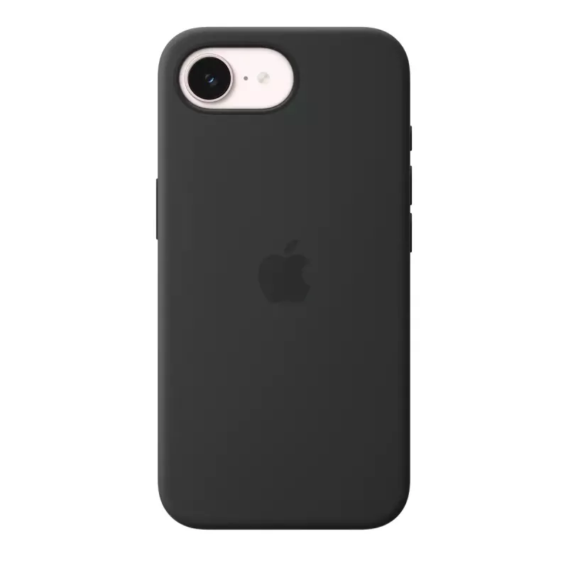 Silikoninis dėklas su MagSafe, skirtas Apple iPhone 17e — juodas, silikonas ir mikro pluoštas, 6,1 colio