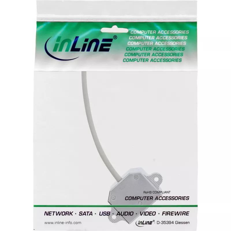 InLine ISDN prievado dvigubintuvas 1x RJ45 vyriškas / 2x RJ45 moteriškas su kabeliu 69932A
