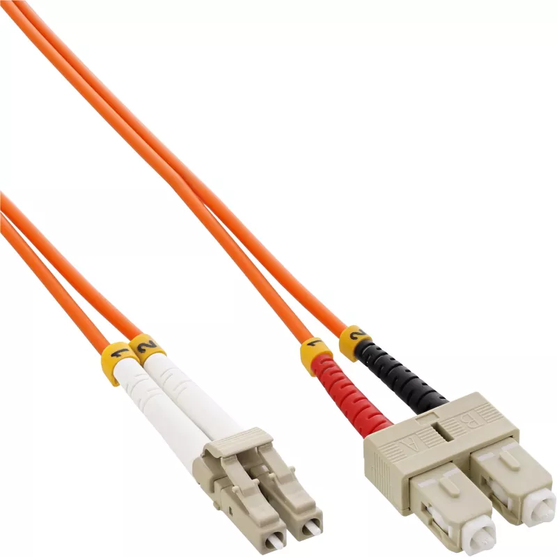 InLine šviesolaidinis dvipusis kabelis LC/SC 50/125µm OM2 0,5 m