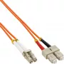 InLine šviesolaidinis dvipusis kabelis LC/SC 50/125µm OM2 0,5 m