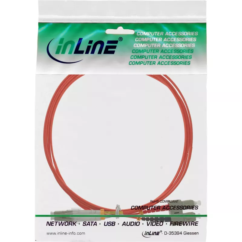 InLine šviesolaidinis dvipusis kabelis LC/SC 50/125µm OM2 0,5 m