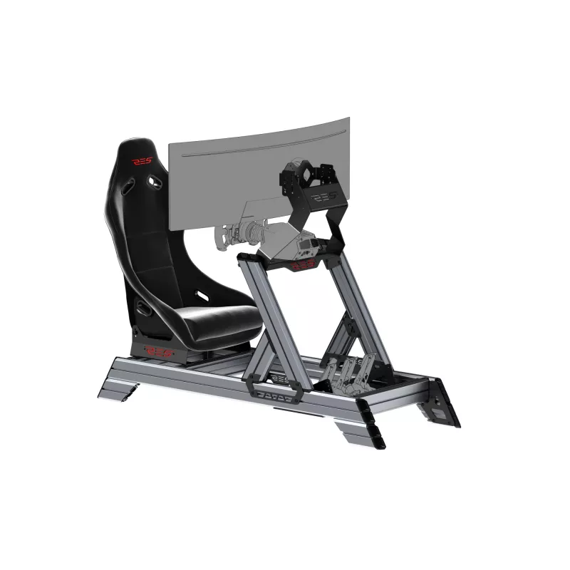 Res-Tech SMART COCKPIT + GT SEAT (BUNDLE), lenktynių simuliatoriaus kabina, Juoda, Pilka, Akrilnitrilo butadieno stirenas (ABS), Aliuminis, 52 kg, Italija