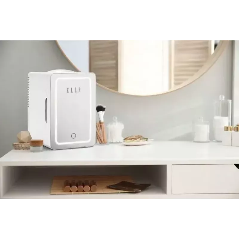 Mini šaldytuvas su LED makiažo veidrodžiu Elle ESDAF01WHEU 6 L baltas
