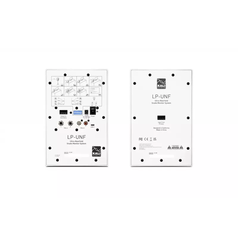 Artimųjų laukų monitorių stovai Kali Audio LP-UNF WH studijiniams / staliniams monitoriams, balti, su Bluetooth