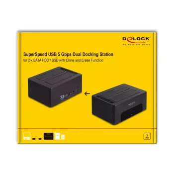 HDD/SSD korpusas DeLOCK 64187 juodas 2,5/3,5 colio 5 Gbit/s