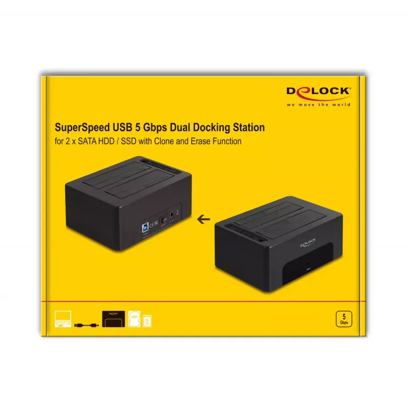 HDD/SSD korpusas DeLOCK 64187 juodas 2,5/3,5 colio 5 Gbit/s