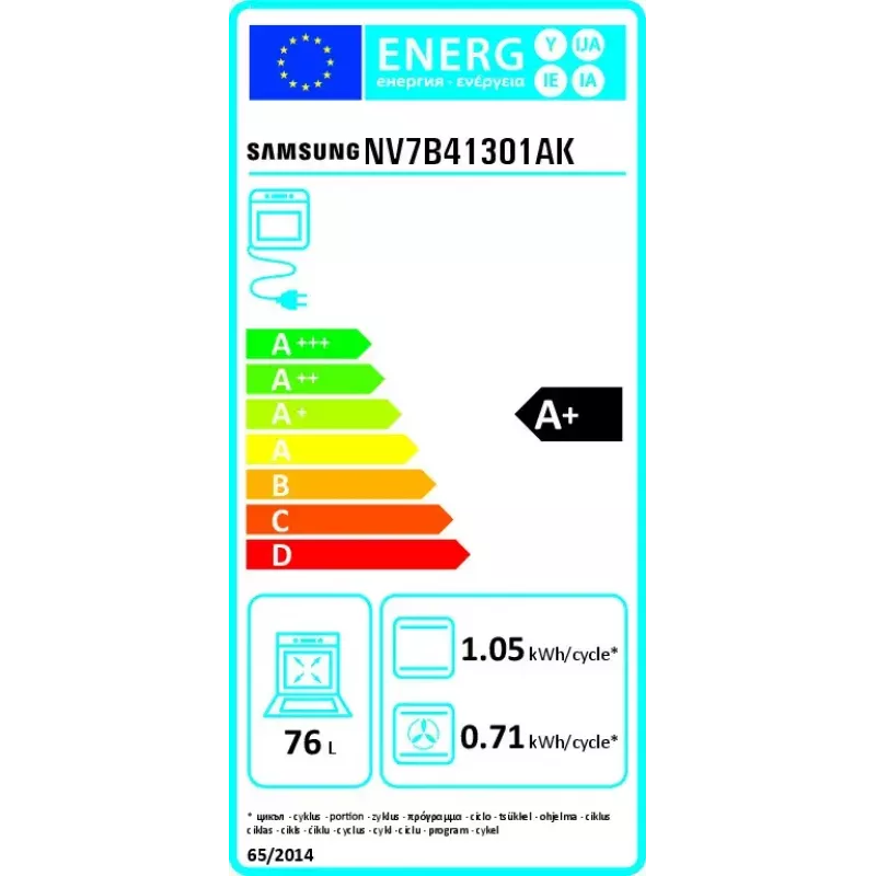 Įmontuojama elektrinė orkaitė Samsung NV7B41301AK 76 L, 3850 W, jutiklinis valdymas, juoda