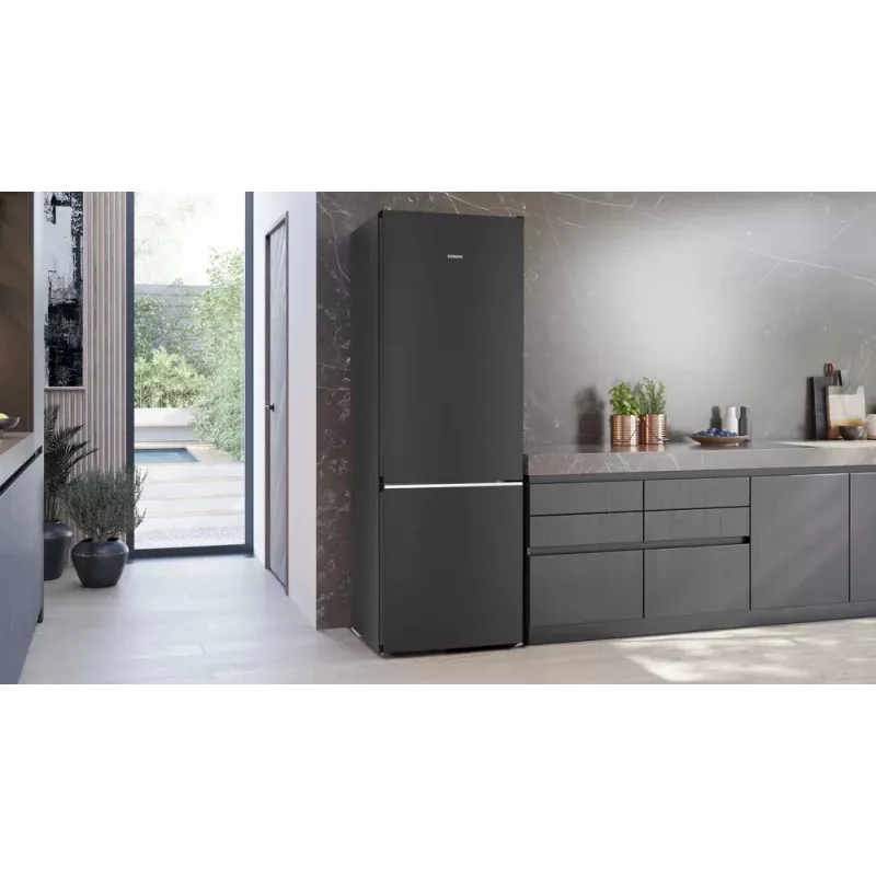 Siemens iQ500 KG49N4XAF šaldytuvas-šaldiklis Pastatomas 440 L Juoda