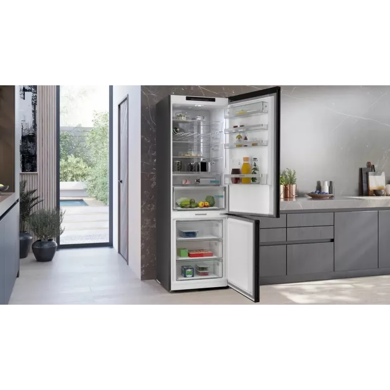 Siemens iQ500 KG49N4XAF šaldytuvas-šaldiklis Pastatomas 440 L Juoda