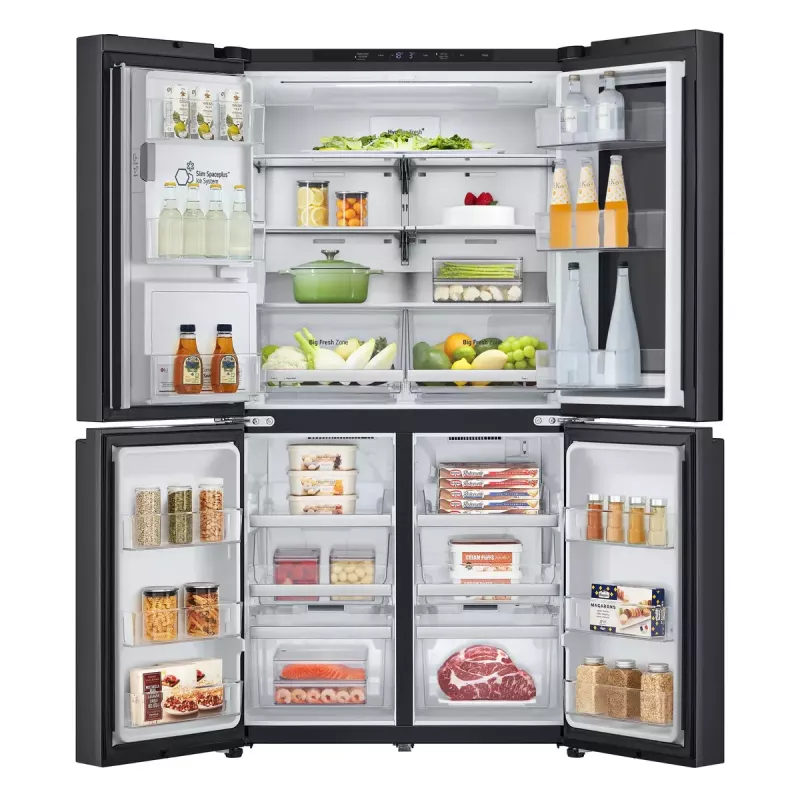 LG InstaView GMG960EVJE šaldytuvas-šaldiklis side-by-side laisvai pastatomas 638 l juodas