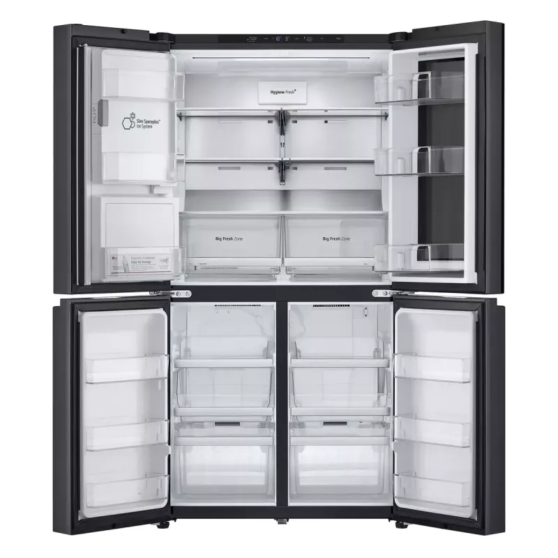 LG InstaView GMG960EVJE šaldytuvas-šaldiklis side-by-side laisvai pastatomas 638 l juodas