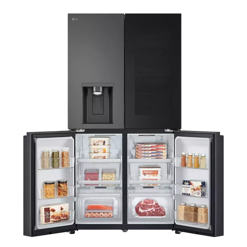 LG InstaView GMG960EVJE šaldytuvas-šaldiklis side-by-side laisvai pastatomas 638 l juodas
