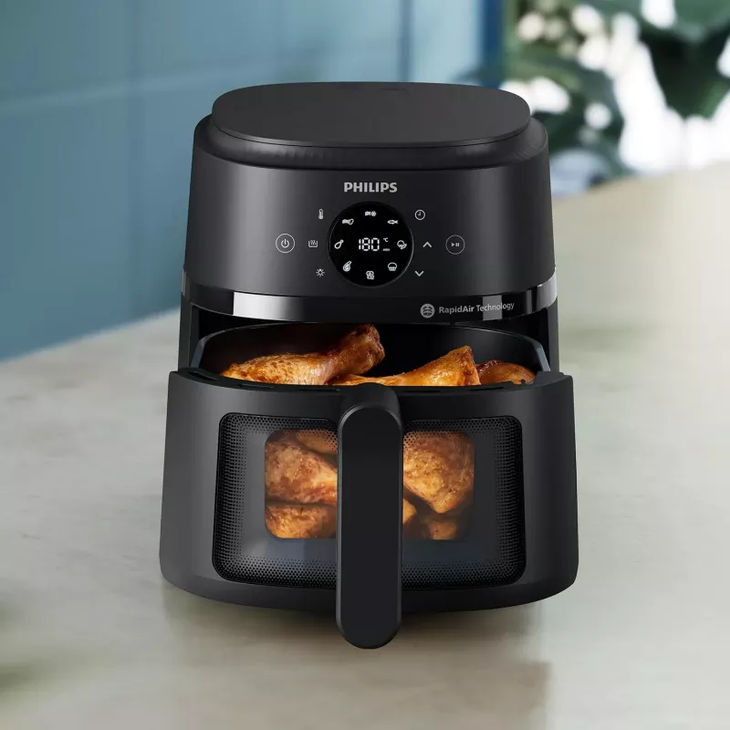 Philips 2000 serijos NA220/00 gruzdintuvė, viena, 4,2 l, atskirai stovinti, 1500 W karšto oro gruzdintuvė, juoda