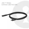 USB-C 40 Gbps ilginimo kabelis 1 m — club 3d, USB C į USB C, juodas