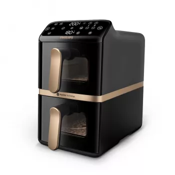 Philips 4000 series Dual Stack Airfryer Vertical Basket 10L Double Stand-alone 2750 W karšto oro gruzdintuvė Juoda