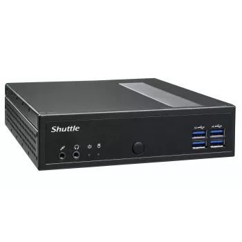 Shuttle XPC plonas Barebone DL40N, Intel N150, 1x DDR5, 2x LAN (2x 2,5 Gbit), 2xCOM, 1xHDMI, 1xDP, 1x VGA, be ventiliatoriaus, 24/7 nuolatinis veikimas