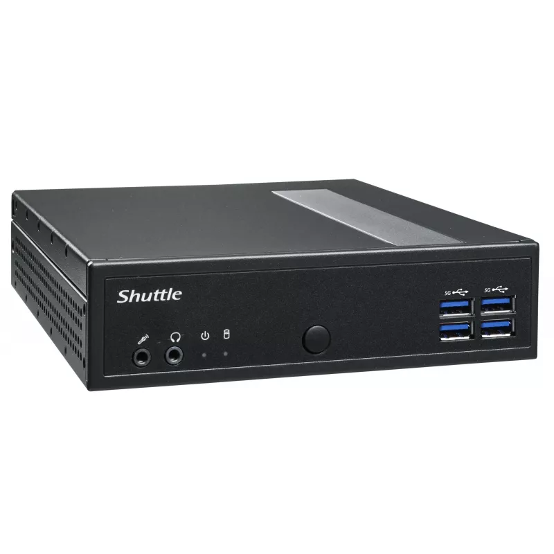Shuttle XPC plonas Barebone DL40N, Intel N150, 1x DDR5, 2x LAN (2x 2,5 Gbit), 2xCOM, 1xHDMI, 1xDP, 1x VGA, be ventiliatoriaus, 24/7 nuolatinis veikimas