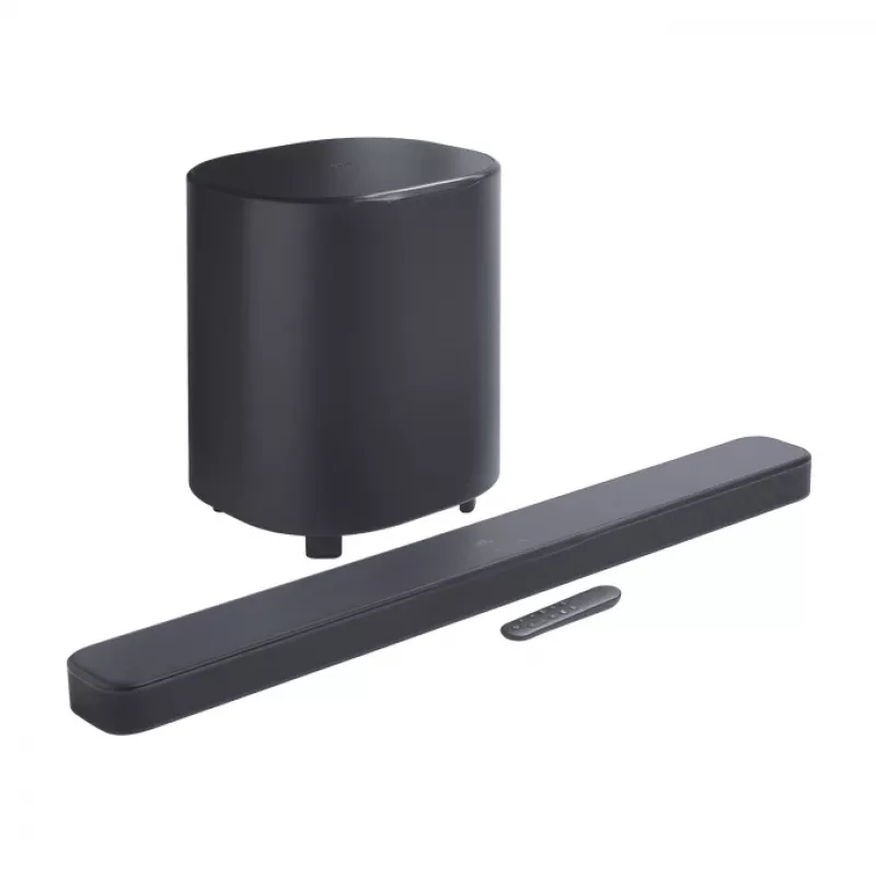 Garso juosta JBL Bar 500MK2 Juoda — 5.1 kanalai, 750 W, Dolby Atmos, belaidė ir laidinė, su žemų dažnių garsiakalbiu