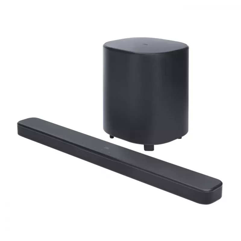Garso juosta JBL Bar 500MK2 Juoda — 5.1 kanalai, 750 W, Dolby Atmos, belaidė ir laidinė, su žemų dažnių garsiakalbiu