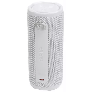 „JBL Grip Mono“ nešiojama monofoninė kolonėlė, balta – 16 W RMS, „Bluetooth“, USB-C, įmontuota baterija