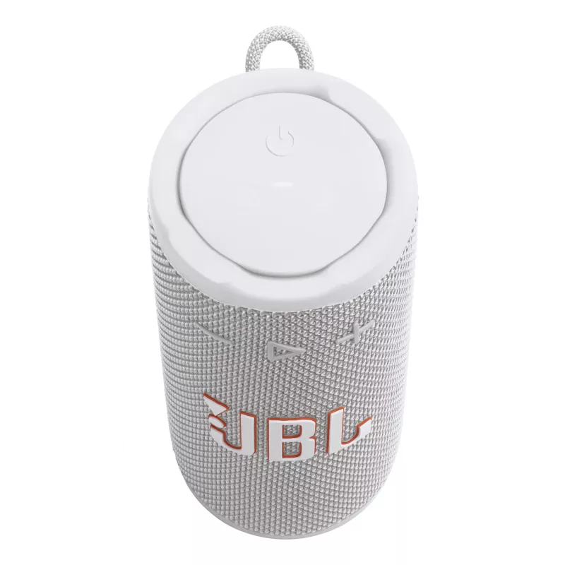 „JBL Grip Mono“ nešiojama monofoninė kolonėlė, balta – 16 W RMS, „Bluetooth“, USB-C, įmontuota baterija