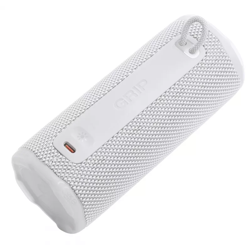 „JBL Grip Mono“ nešiojama monofoninė kolonėlė, balta – 16 W RMS, „Bluetooth“, USB-C, įmontuota baterija
