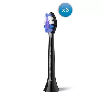 Philips Sensitive HX6056/88 6 pakuotės šepetėlių galvučių Juoda 6 vnt.