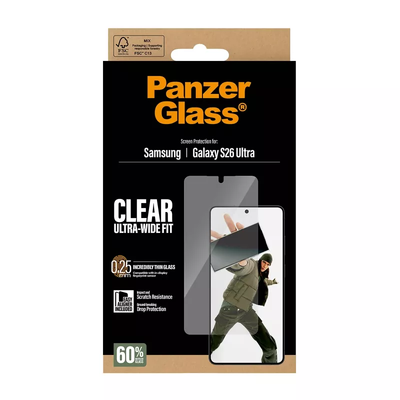 PanzerGlass® ekrano apsauga Samsung Galaxy S26 Ultra | Ultra-Wide Fit su EasyAligner