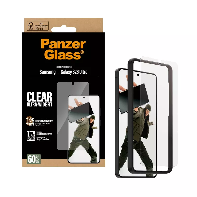 PanzerGlass® ekrano apsauga Samsung Galaxy S26 Ultra | Ultra-Wide Fit su EasyAligner