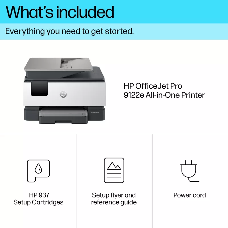 HP OfficeJet Pro 9122e belaidis daugiafunkcis spalvotas spausdintuvas, Instant Ink; dvipusis spausdinimas