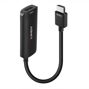 Lindy HDMI 8K60 į DisplayPort 1.4 keitiklis, 0,157 m, HDMI A tipo (standartinė), DisplayPort, kištukas, lizdas, tiesus