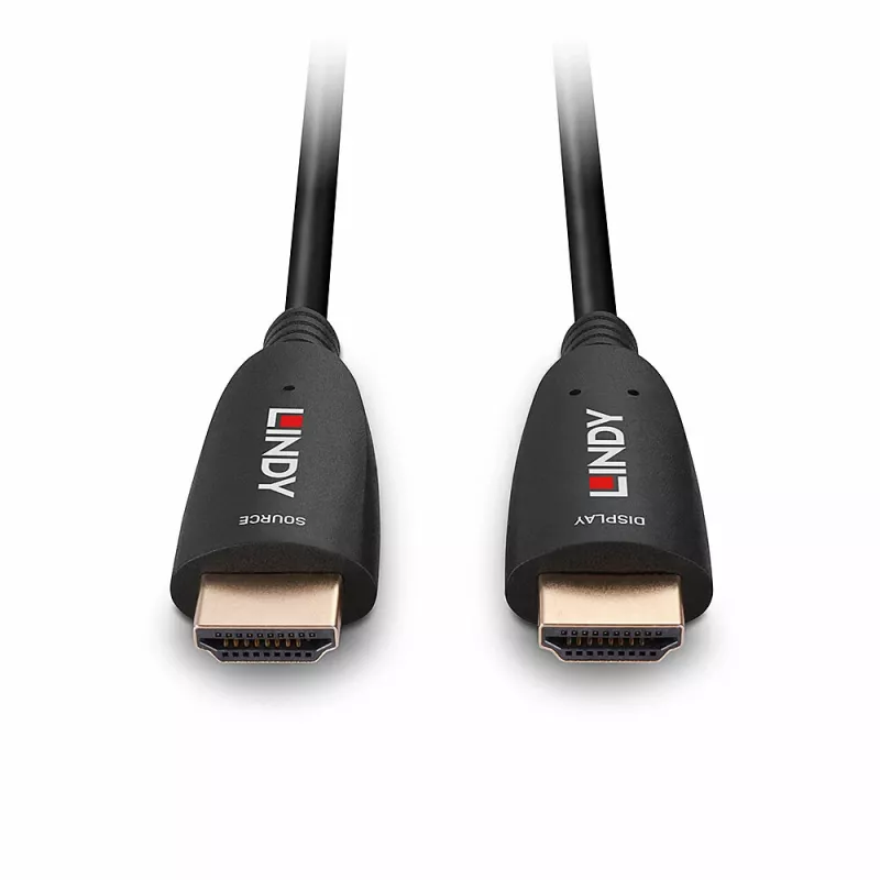 Lindy 60 m šviesolaidinis hibridinis HDMI 8K60 laidas, 60 m, HDMI A tipo (standartinis), HDMI A tipo (standartinis), 48 Gbit/s, juodas