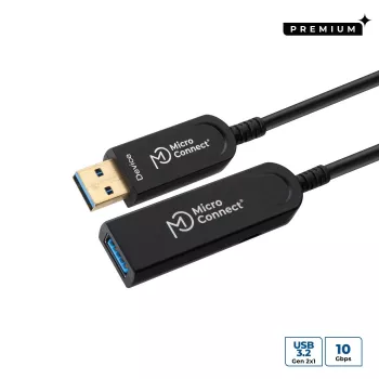 Microconnect MC-USB3.0AAF20AOP USB laidas USB 3.2 Gen 2 (3.1 Gen 2) 20 m USB A Juoda