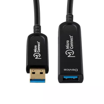 Microconnect MC-USB3.0AAF20AOP USB laidas USB 3.2 Gen 2 (3.1 Gen 2) 20 m USB A Juoda