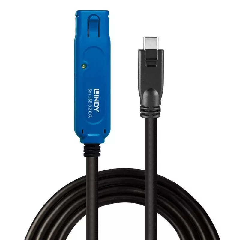 Lindy 5m USB 3.2 Gen 1 C/A Active Extension Pro, 5 m, USB C, USB A, USB 3.2 Gen 1 (3.1 Gen 1), Juoda