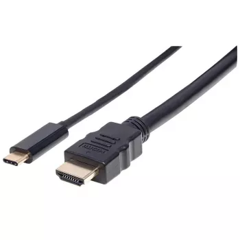 Manhattan USB-C į HDMI kabelis, 4K@30Hz, 2m, juodas, kištukas-kištukas, trejų metų garantija