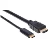 Manhattan USB-C į HDMI kabelis, 4K@30Hz, 2m, juodas, kištukas-kištukas, trejų metų garantija