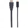 Manhattan USB-C į HDMI kabelis, 4K@30Hz, 2m, juodas, kištukas-kištukas, trejų metų garantija