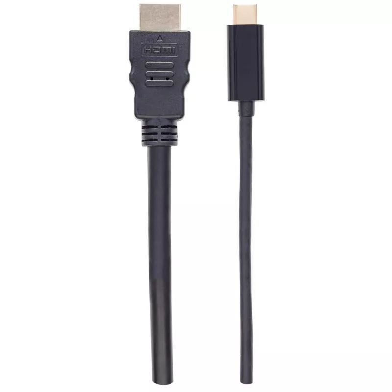 Manhattan USB-C į HDMI kabelis, 4K@30Hz, 2m, juodas, kištukas-kištukas, trejų metų garantija