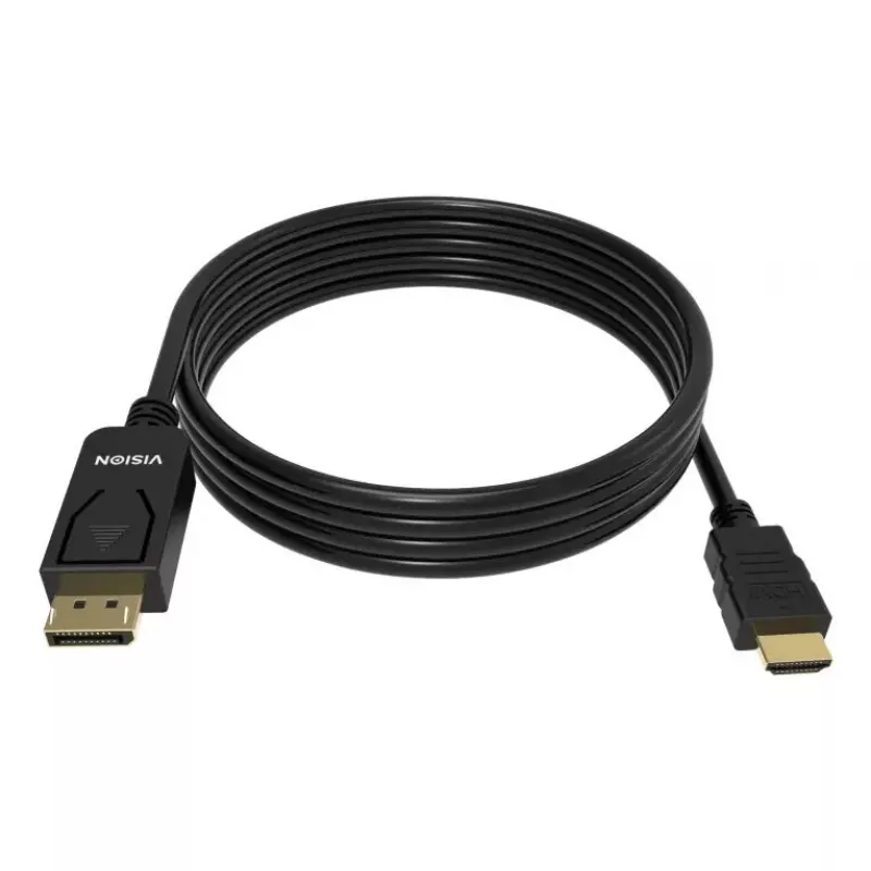 Vaizdo kabelio adapteris VISION TC 2MDPHDMI8K/BL — 2 m DisplayPort į HDMI, 6 mm, juodas