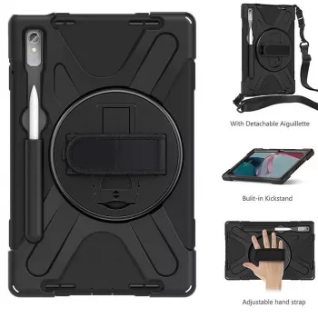 Planšetinio kompiuterio dėklas eSTUFF, skirtas Lenovo Tab P11 Pro, polikarbonatas, 29,2 cm (11,5 col.) ekranui, 2 stovėjimo režimai, juodas