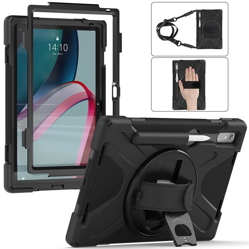 Planšetinio kompiuterio dėklas eSTUFF, skirtas Lenovo Tab P11 Pro, polikarbonatas, 29,2 cm (11,5 col.) ekranui, 2 stovėjimo režimai, juodas