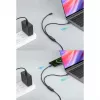 Manhattan Dual USB-C to USB-C įkrovimo kabelis, 100 W, 2 m, kištukas į du kištukus, išmanus galios skirstytuvas, įkrauna du įrenginius iš vieno USB-C PD prievado, tiekia iki 100 W pavieniam įkrovimui ir iki 70 W + 28 W dvigubam įkrovimui, pintas apvalkalas, aliuminio įvorė, juodas