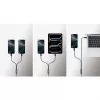 Manhattan Dual USB-C to USB-C įkrovimo kabelis, 100 W, 2 m, kištukas į du kištukus, išmanus galios skirstytuvas, įkrauna du įrenginius iš vieno USB-C PD prievado, tiekia iki 100 W pavieniam įkrovimui ir iki 70 W + 28 W dvigubam įkrovimui, pintas apvalkalas, aliuminio įvorė, juodas