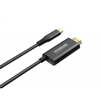 VivoLink USB-C į HDMI kabelis su 100 W maitinimo tiekimu, modelis PROUSBCHDMIMM2-CHARGE