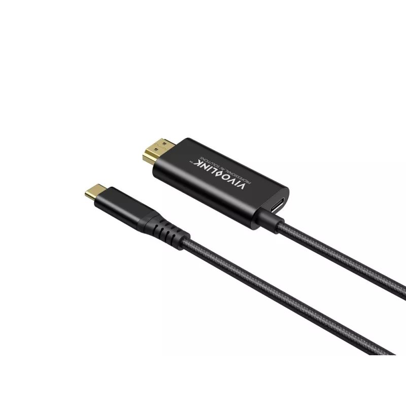 VivoLink USB-C į HDMI kabelis su 100 W maitinimo tiekimu, modelis PROUSBCHDMIMM2-CHARGE