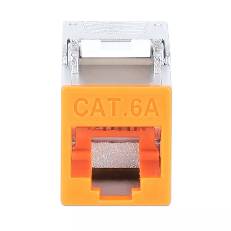 Intellinet Cat6a 10G ekranuotas be įrankių plonas „Keystone“ lizdas, oranžinis