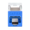 “Intellinet” Cat6a 10G ekranuotas berankis plonas „Keystone“ lizdas, plokščias, mėlynas, RJ-45, IDC, kištukinis, auksinis