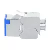 “Intellinet” Cat6a 10G ekranuotas berankis plonas „Keystone“ lizdas, plokščias, mėlynas, RJ-45, IDC, kištukinis, auksinis