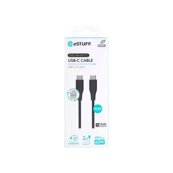 eSTUFF ES604280 USB laidas USB 2.0 2 m USB C Juoda